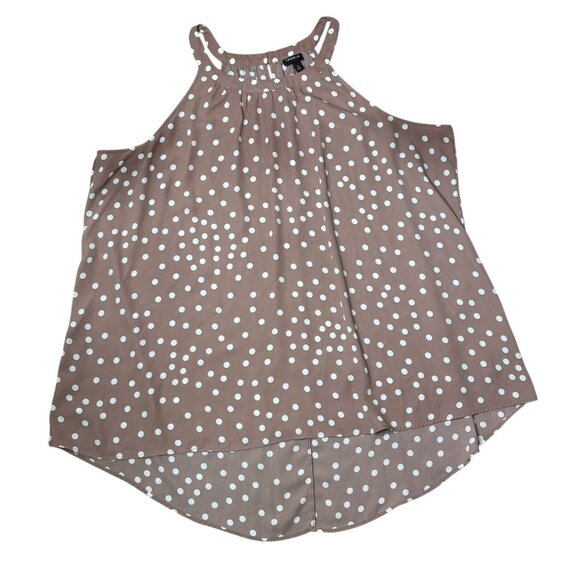 Torrid Womens Georgette Taupe White Polka Dot Plus Size 4 - Picture 7 of 9